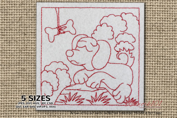 A Cute Dog Embroidery for Seasonal Decor and Gifts