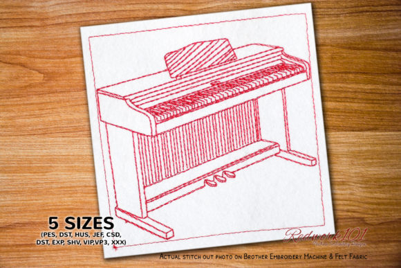 A Practical Review of the Digital Piano Redwork Embroidery Design