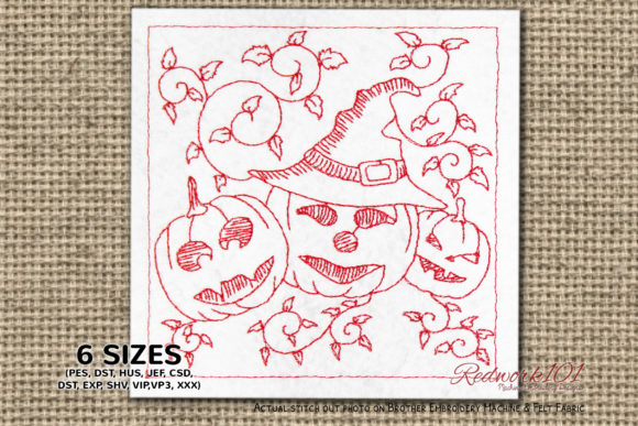 A Review of Decorated Halloween Pumpkins Redwork