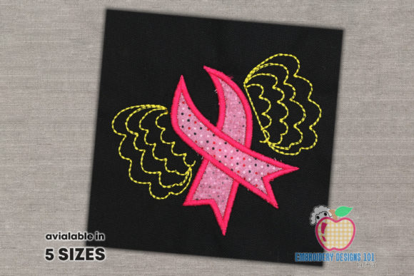 A Review of the Awareness Ribbon with Wings Applique Design