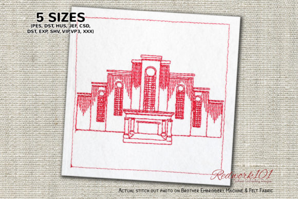 Albuquerque New Mexico Temple Redwork Embroidery Review