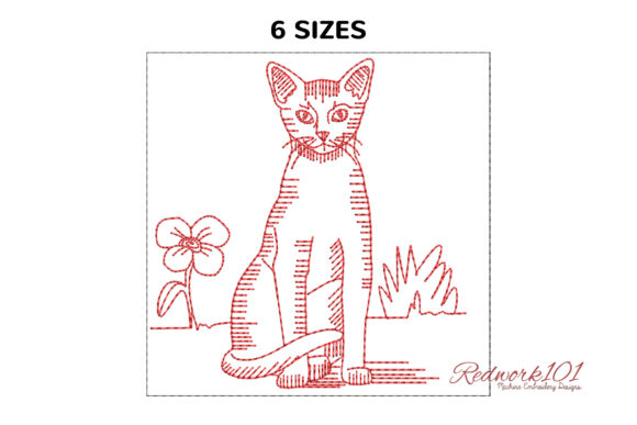 An Honest Review of the Abyssinian Cat Sitting Redwork Embroidery File