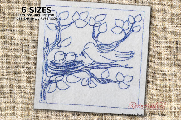 Bird and Chicks Eating a Worm: An Embroidery Designer's Review