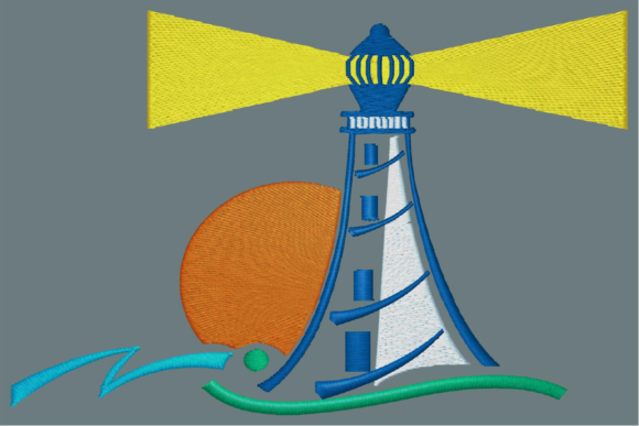 Crafting a Coastal Holiday Mood with Lighthouse Sunset Embroidery