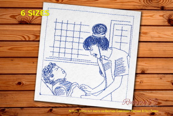 Review of the Female Nurse Examination Redwork Embroidery Design