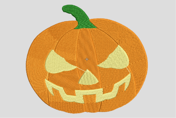 Scary Pumpkin Embroidery Design for Small Business Merchandise